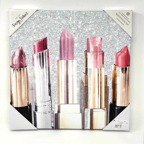 DESIGN DISTRICT STUDIO Luxury Wall Art Print CHANEL YSL Lipsticks Canvas 14x14 - Picture 3 of 8